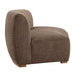 Modway Rialta Curved Right-Arm Slub Weave Fabric Sectional Loveseat in Mocha - angled view