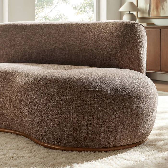 Modway Rialta Curved Right-Arm Slub Weave Fabric Sectional Loveseat in Mocha - lifestyle view 16