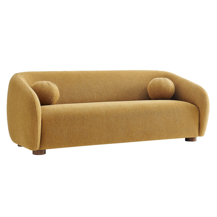 Modway Holland 85" Chenille Fabric Sofa in Mustard