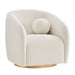 Modway Holland Swivel Chenille Fabric Armchair in Cream