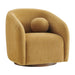 Modway Holland Swivel Chenille Fabric Armchair in Mustard