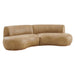 Modway Rialta 2 Piece Curved Vegan Leather Sectional Sofa in Toast - front view