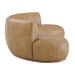 Modway Rialta 2 Piece Curved Vegan Leather Sectional Sofa in Toast - angled view