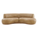 Modway Rialta 2 Piece Curved Vegan Leather Sectional Sofa in Toast - detail view