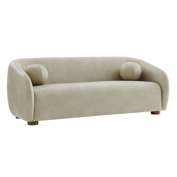 Modway Holland 85" Vegan Leather Sofa in Mineral - front view