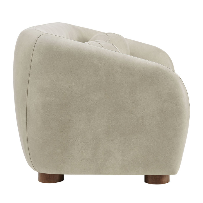 Modway Holland 85" Vegan Leather Sofa in Mineral - angled view
