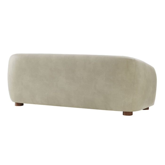 Modway Holland 85" Vegan Leather Sofa in Mineral - side view
