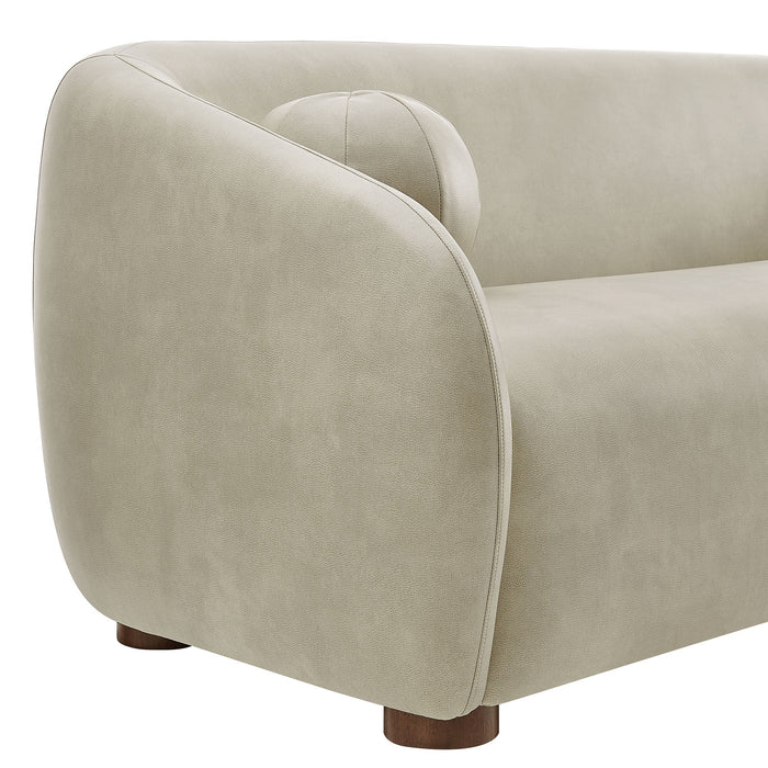 Modway Holland 85" Vegan Leather Sofa in Mineral - lifestyle view