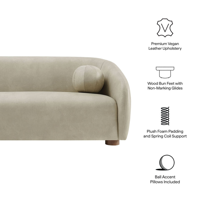 Modway Holland 85" Vegan Leather Sofa in Mineral - dimensions and specifications