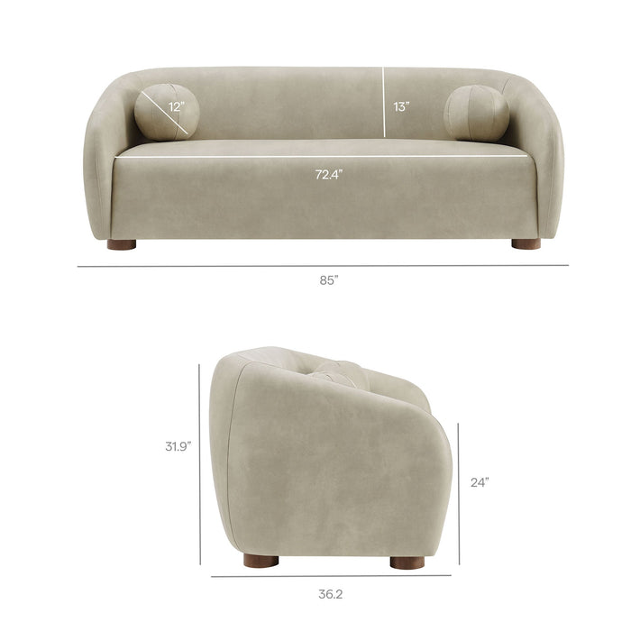 Modway Holland 85" Vegan Leather Sofa in Mineral - dimensions and specifications 25