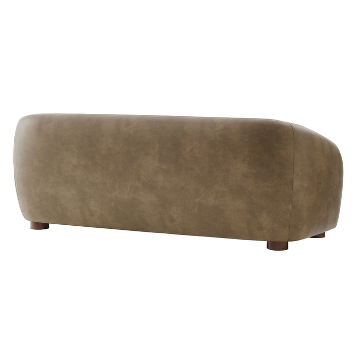 Modway Holland 85" Vegan Leather Sofa in Mushroom - side view