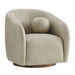 Modway Holland Swivel Vegan Leather Armchair in Mineral - front view
