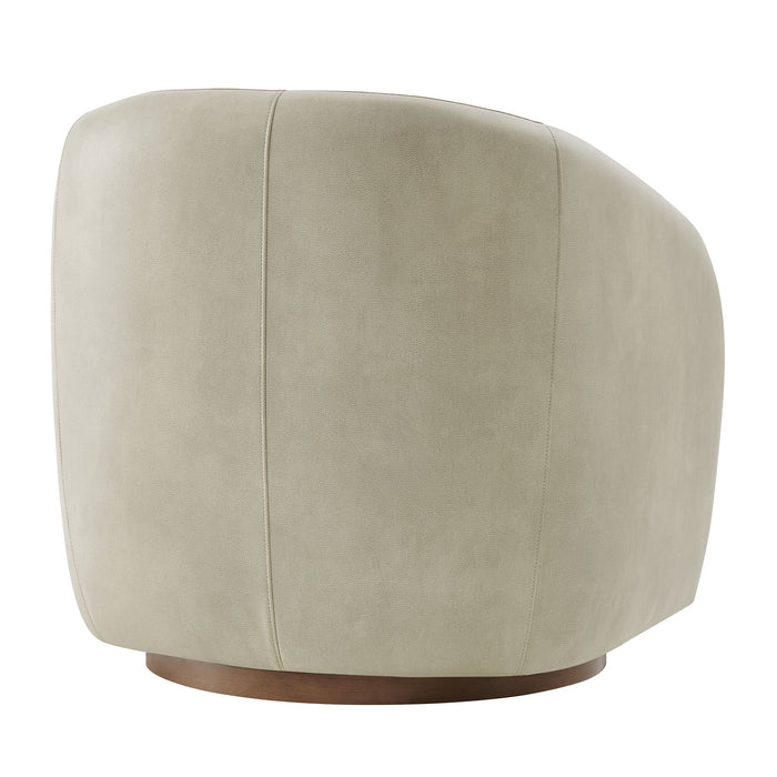 Modway Holland Swivel Vegan Leather Armchair in Mineral - side view