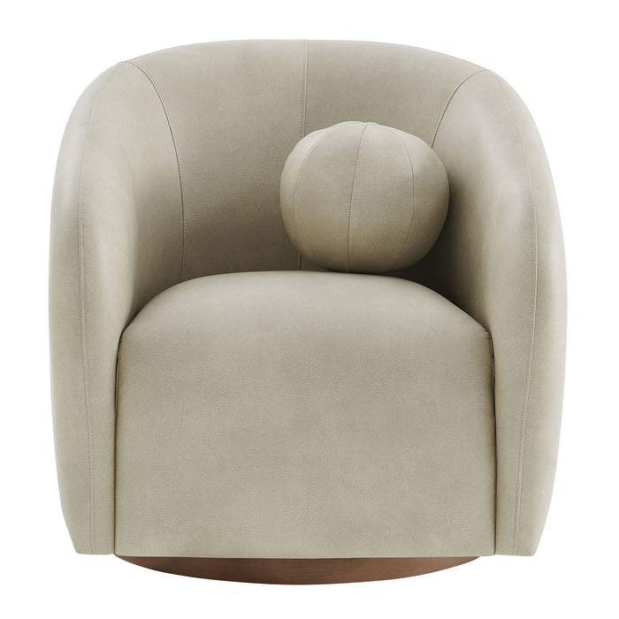 Modway Holland Swivel Vegan Leather Armchair in Mineral - detail view
