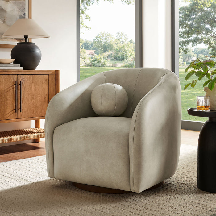 Modway Holland Swivel Vegan Leather Armchair in Mineral - lifestyle view 21