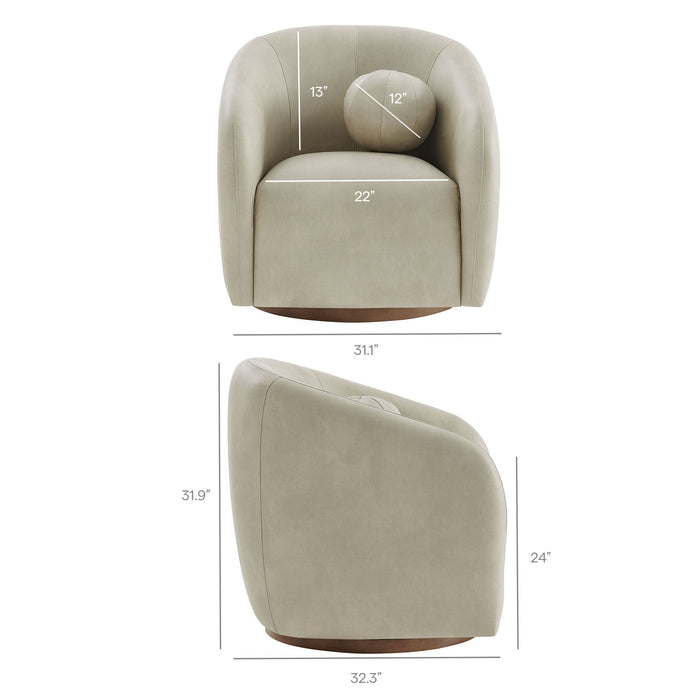 Modway Holland Swivel Vegan Leather Armchair in Mineral - dimensions and specifications 27