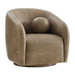Modway Holland Swivel Vegan Leather Armchair in Mushroom - front view