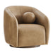 Modway Holland Swivel Vegan Leather Armchair in Toast - front view