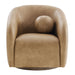Modway Holland Swivel Vegan Leather Armchair in Toast - detail view