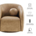 Modway Holland Swivel Vegan Leather Armchair in Toast - dimensions and specifications