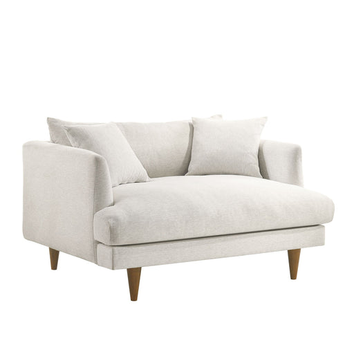 Modway Zoya Down Filled Overstuffed Chair-and-a-Half in Ivory Fabric - front view