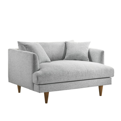 Modway Zoya Down Filled Overstuffed Chair-and-a-Half in Light Gray Fabric - front view