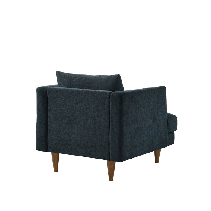 Modway Zoya Down Filled Overstuffed Armchair in Azure - angled view