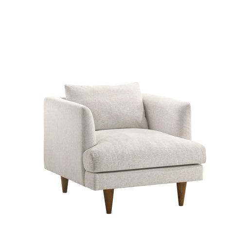 Modway Zoya Down Filled Overstuffed Armchair in Ivory Fabric - front view