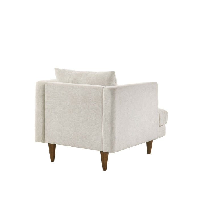 Modway Zoya Down Filled Overstuffed Armchair in Ivory Fabric - angled view