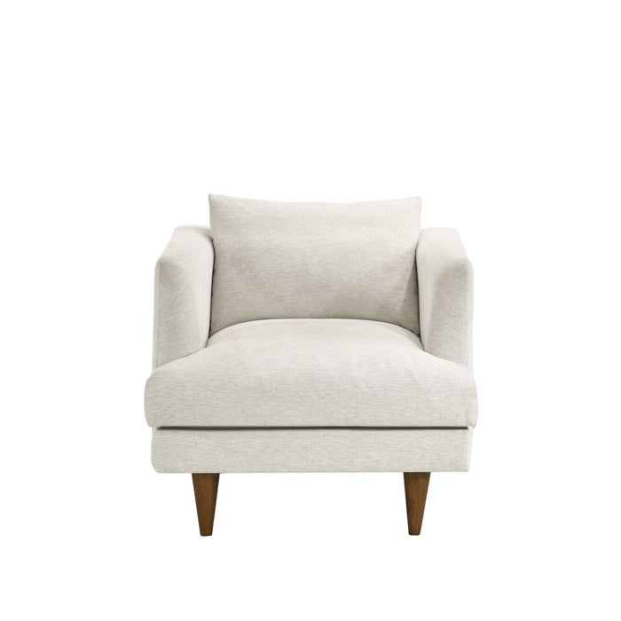 Modway Zoya Down Filled Overstuffed Armchair in Ivory Fabric - side view