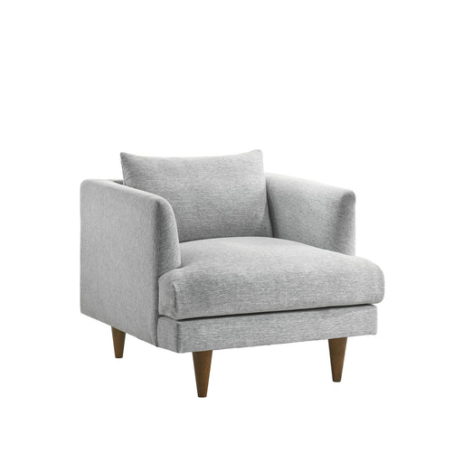 Modway Zoya Down Filled Overstuffed Armchair in Light Gray Fabric - front view