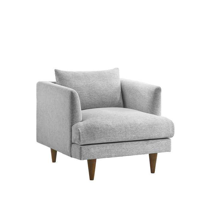 Modway Zoya Down Filled Overstuffed Armchair in Light Gray Fabric - front view
