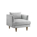 Modway Zoya Down Filled Overstuffed Armchair in Light Gray Fabric - front view