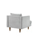 Modway Zoya Down Filled Overstuffed Armchair in Light Gray Fabric - angled view