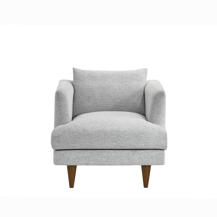 Modway Zoya Down Filled Overstuffed Armchair in Light Gray Fabric - side view