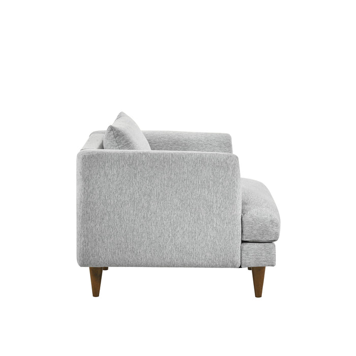 Modway Zoya Down Filled Overstuffed Armchair in Light Gray Fabric - detail view