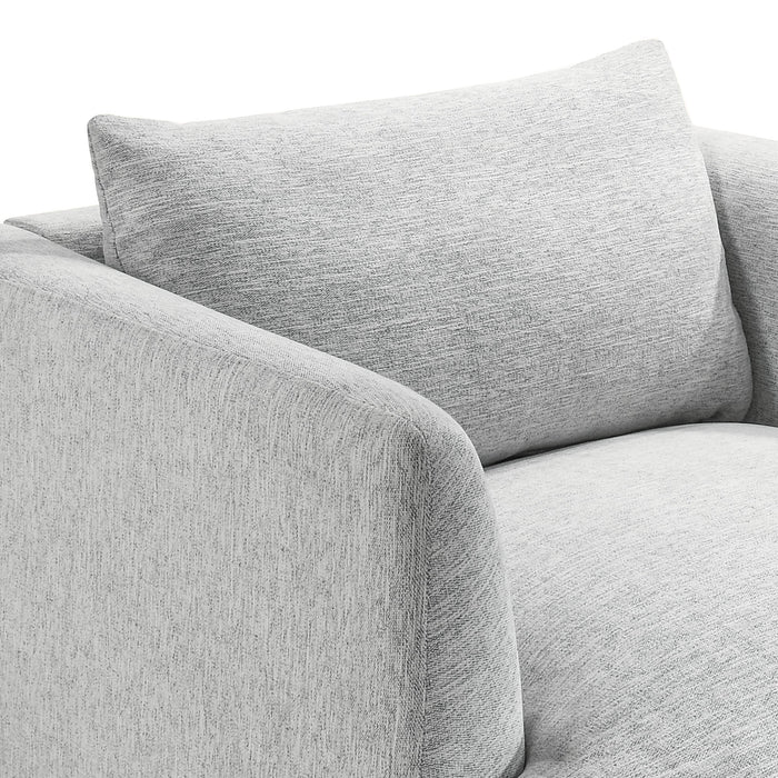 Modway Zoya Down Filled Overstuffed Armchair in Light Gray Fabric - lifestyle view