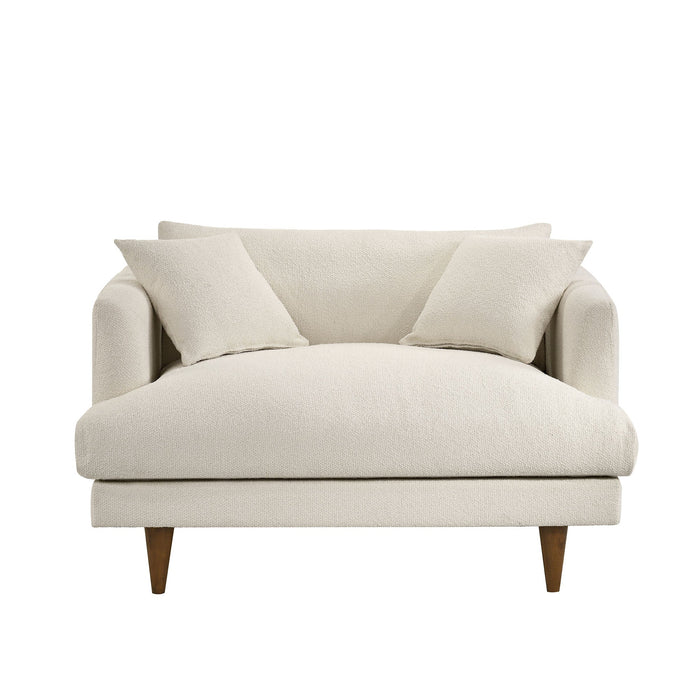 Modway Zoya Down Filled Overstuffed Boucle Chair-and-a-Half in Cream - side view