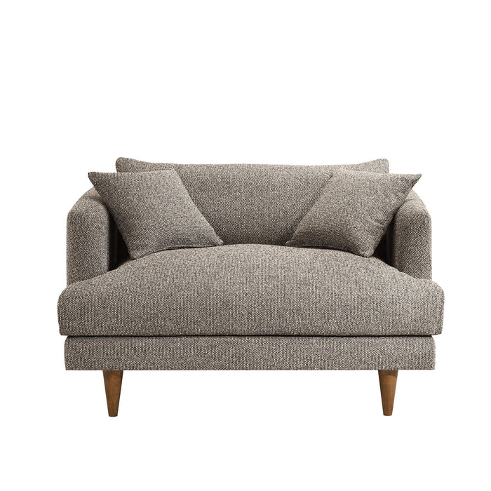 Modway Zoya Down Filled Overstuffed Boucle Chair-and-a-Half in Earth - side view