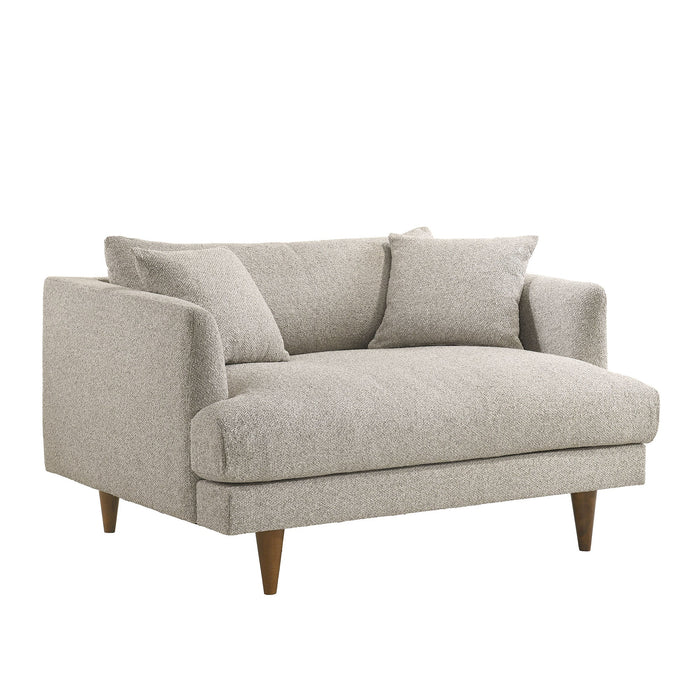 Modway Zoya Down Filled Overstuffed Boucle Chair-and-a-Half in Fog - front view