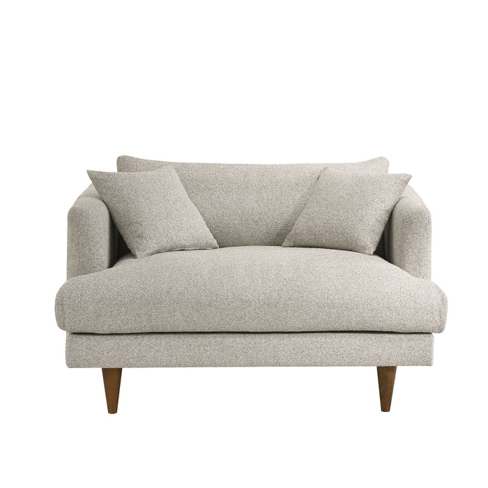 Modway Zoya Down Filled Overstuffed Boucle Chair-and-a-Half in Fog - side view