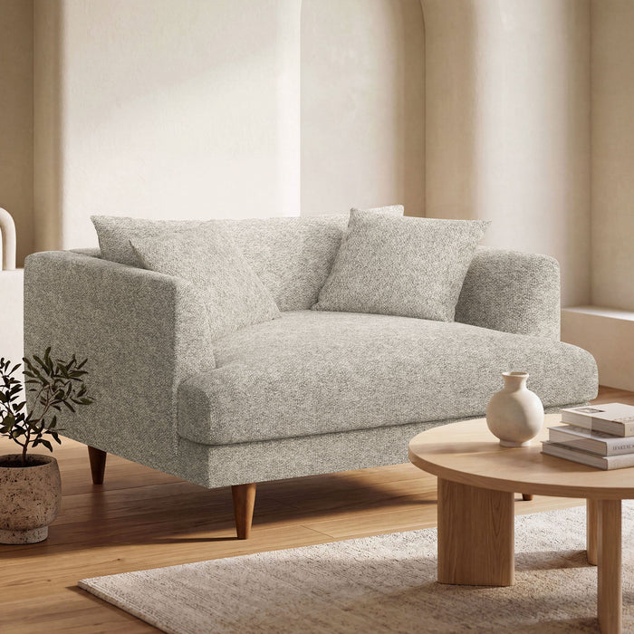 Modway Zoya Down Filled Overstuffed Boucle Chair-and-a-Half in Fog - lifestyle view 19