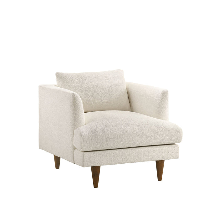 Modway Zoya Down Filled Overstuffed Boucle Armchair in Cream - front view
