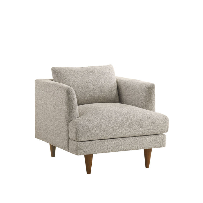 Modway Zoya Down Filled Overstuffed Boucle Armchair in Fog - front view