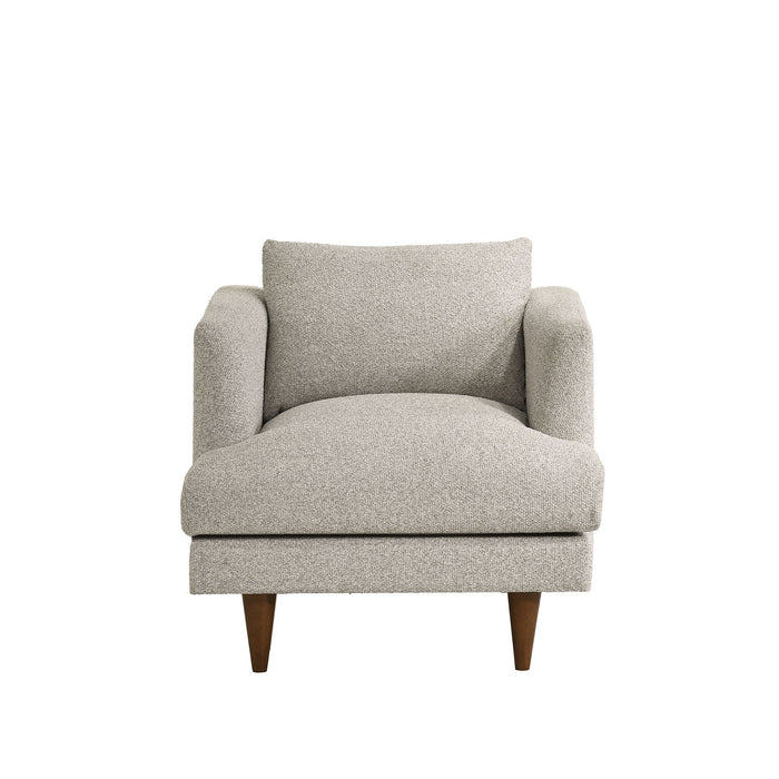 Modway Zoya Down Filled Overstuffed Boucle Armchair in Fog - side view