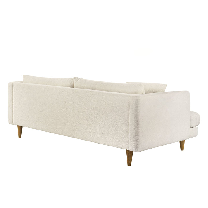 Modway Zoya Down Filled Overstuffed Boucle Sofa in Cream - angled view