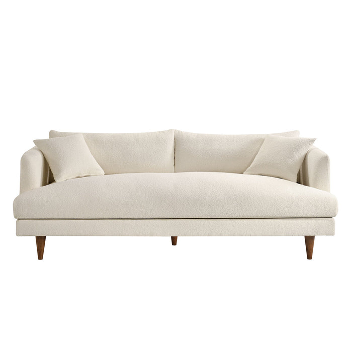 Modway Zoya Down Filled Overstuffed Boucle Sofa in Cream - side view