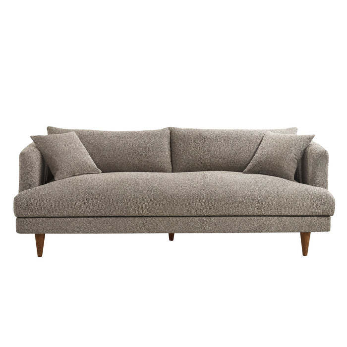 Modway Zoya Down Filled Overstuffed Boucle Sofa in Earth - side view