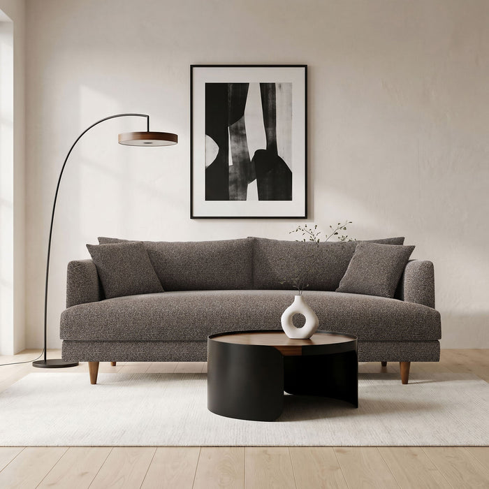 Modway Zoya Down Filled Overstuffed Boucle Sofa in Earth - lifestyle view 20