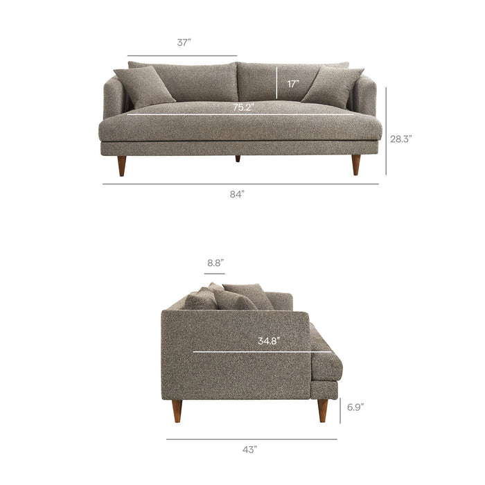 Modway Zoya Down Filled Overstuffed Boucle Sofa in Earth - dimensions and specifications 25
